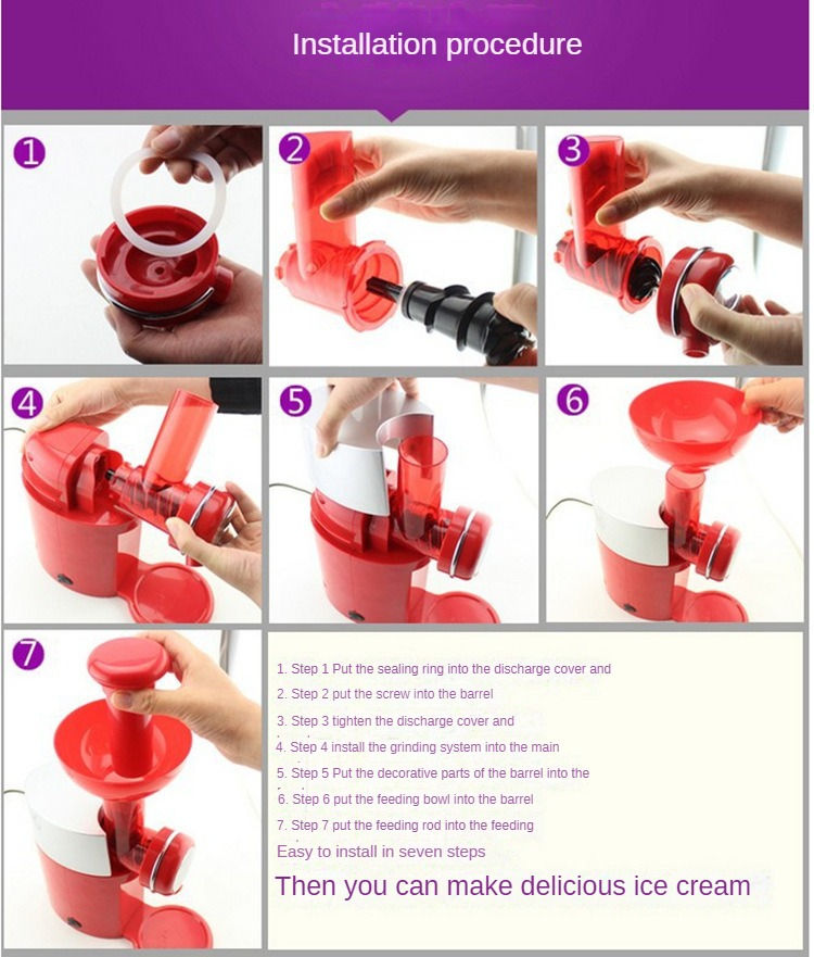 Thumbnail: Household Kitchen Ice Cream Machine DIY Making Fruit Cone Frozen Dessert Maker H