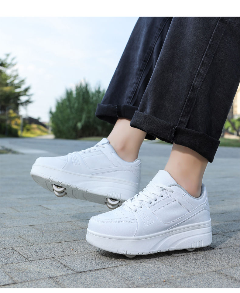 Thumbnail: Kids Roller Skate Shoes With 4 Wheels Children Rollerskates Fashion Outdoor Defo