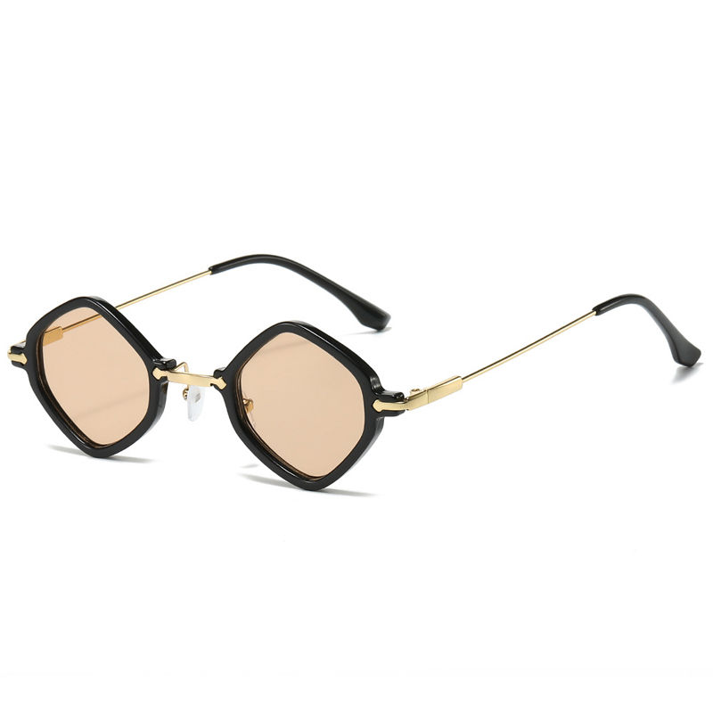 Thumbnail: SHAUNA Retro Small Polygon Square Women Sunglasses Fashion Clear Ocean Gradient 