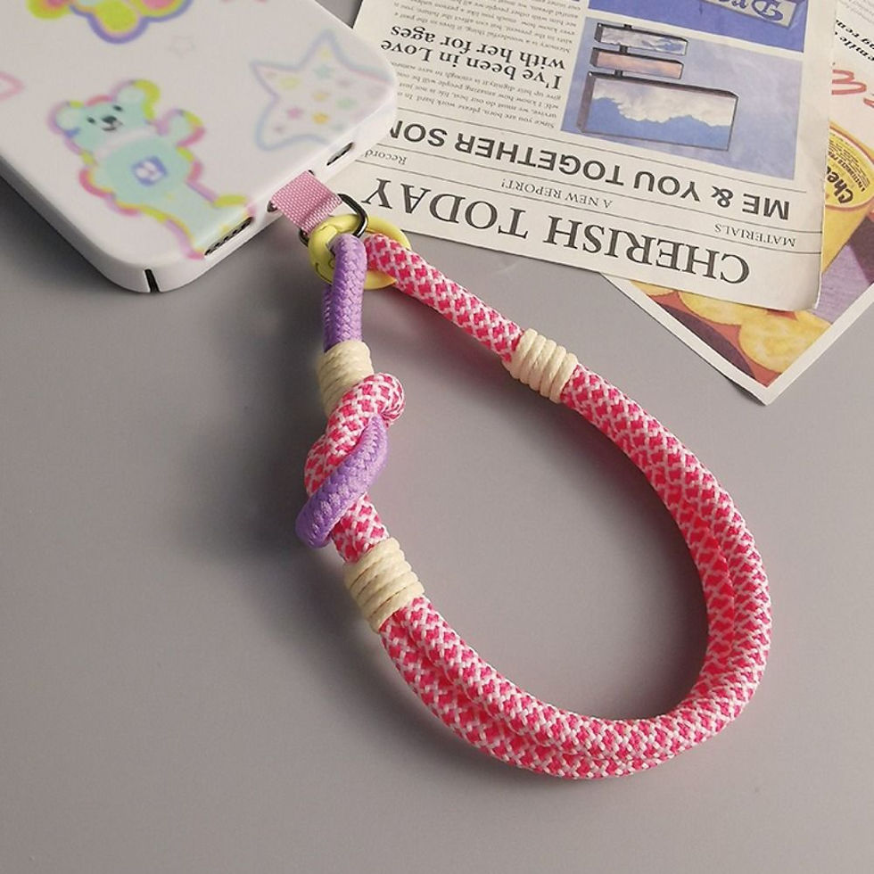 Thumbnail: Universal Braided Mobile Phone Lanyard Portable Nylon Hanging Chain Ring Cord Wr