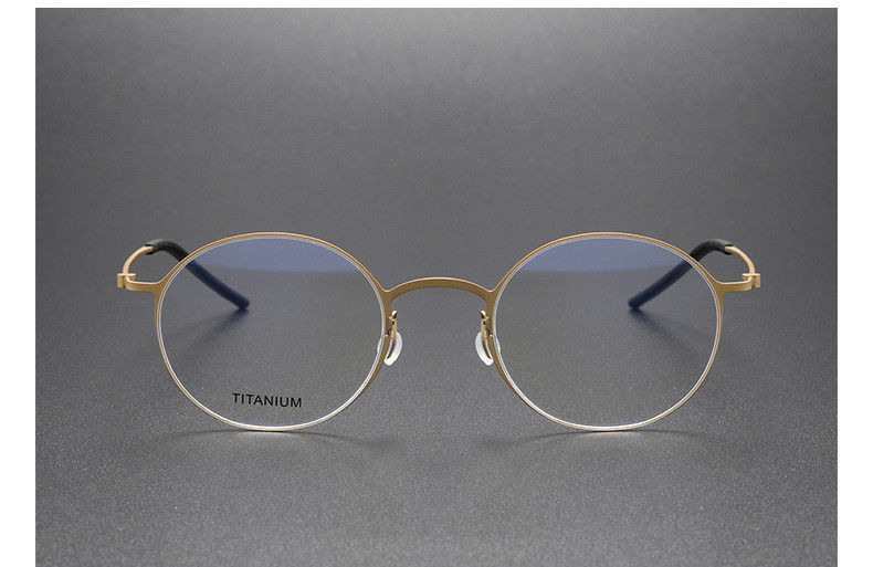 Thumbnail: Denmark Brand Pure Titanium Ultralight Glasses Frame Men Women Round Screwless E