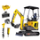 Thumbnail: Hot 1.6 Ton Mini Excavator pelle Hydraulic Crawler Micro Digger 1 Ton Small Farm