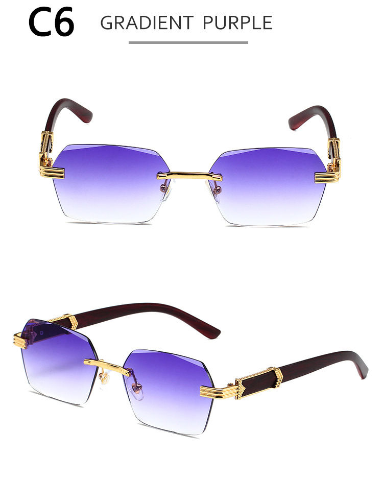 Thumbnail: BOYSEEN Rimless Sunglasses 2024 Brand Designer Men Women Small business Eyeglass