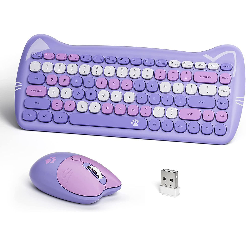 Thumbnail: Colors Cute 2.4G Wireless Keyboard Mouse Combo for Computer Laptop Korea/English
