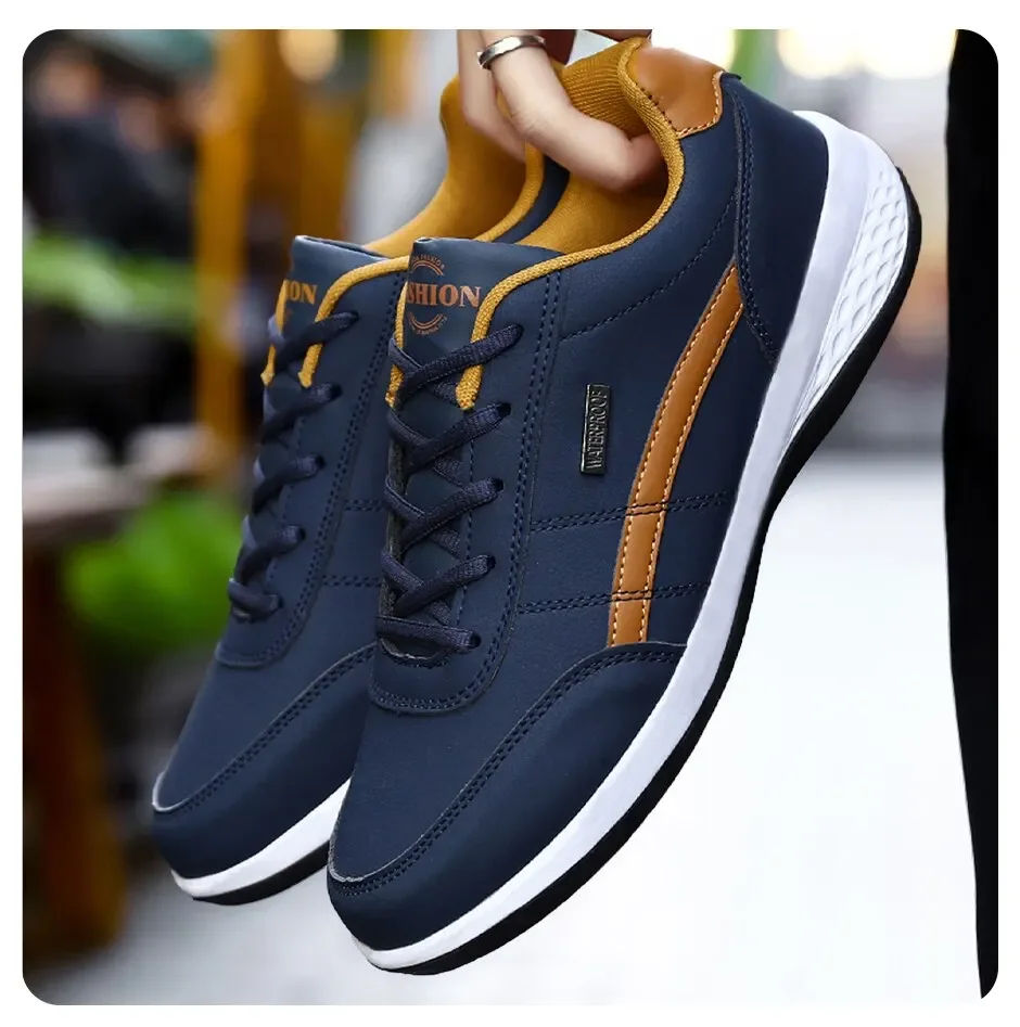 Thumbnail: Men's Sneakers Sports Casual Shoes Leather Outdoor Men Walking Shoe Four Seasons