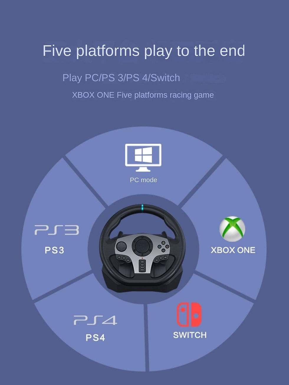 Thumbnail: Racing Game Steering Wheel 900 Degree Car Simulator pc PS4 Switch Game Console D