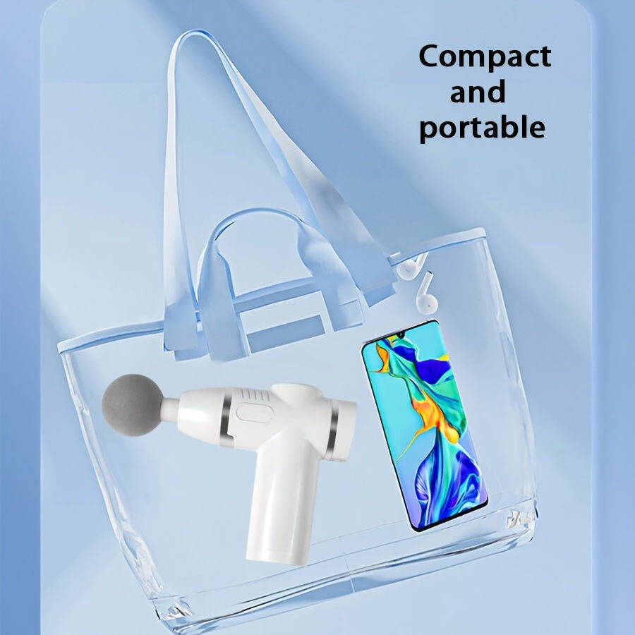 Thumbnail: Portable Handheld Deep Tissue Massager with 12 Replacement Heads, 8-Speed, Recha