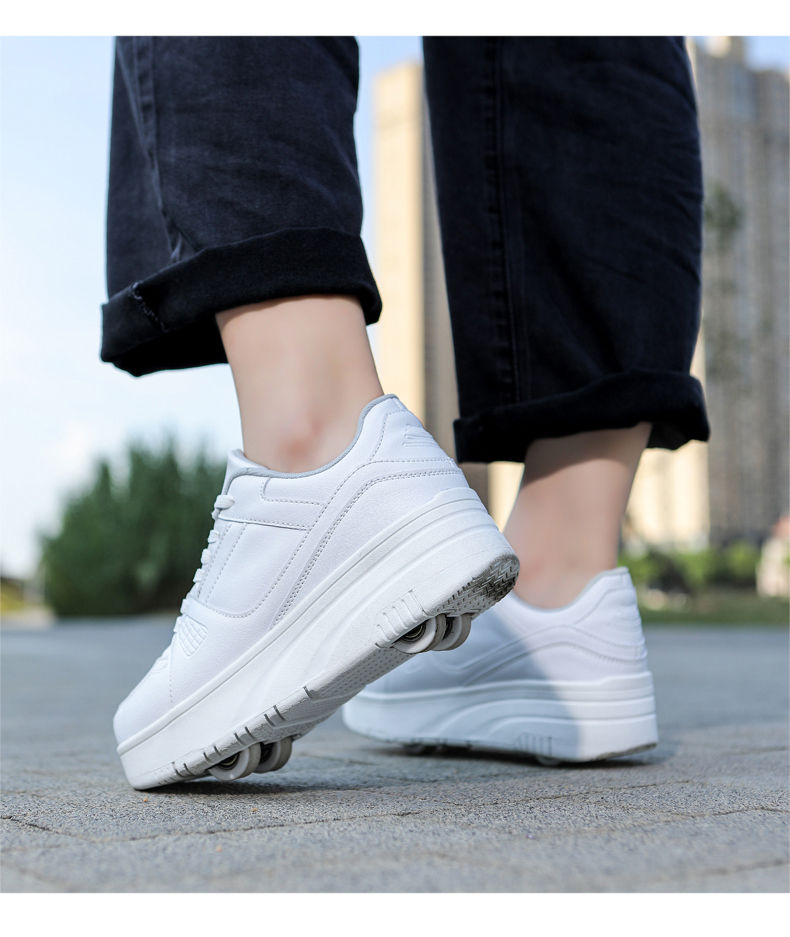 Thumbnail: Kids Roller Skate Shoes With 4 Wheels Children Rollerskates Fashion Outdoor Defo