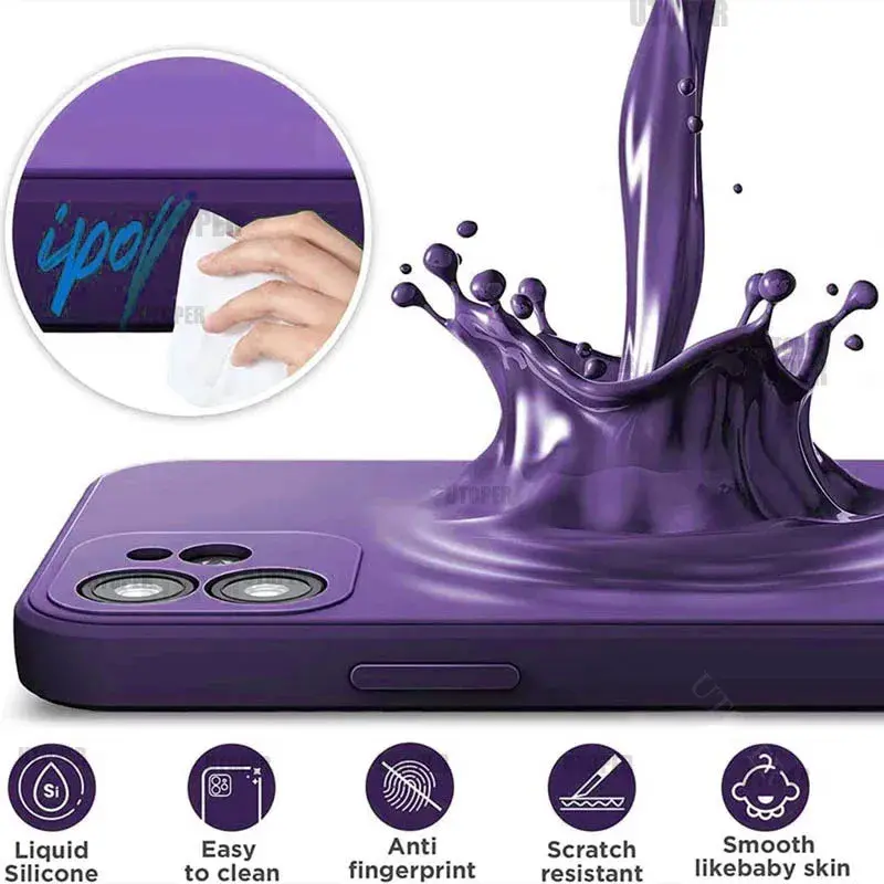 Thumbnail: Original Liquid Silicone Phone Case For IPhone 16 15 14 13 12 11 Pro Max Plus So