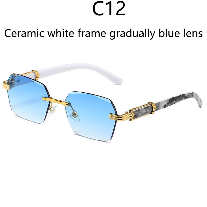 Thumbnail: BOYSEEN Rimless Sunglasses 2024 Brand Designer Men Women Small business Eyeglass