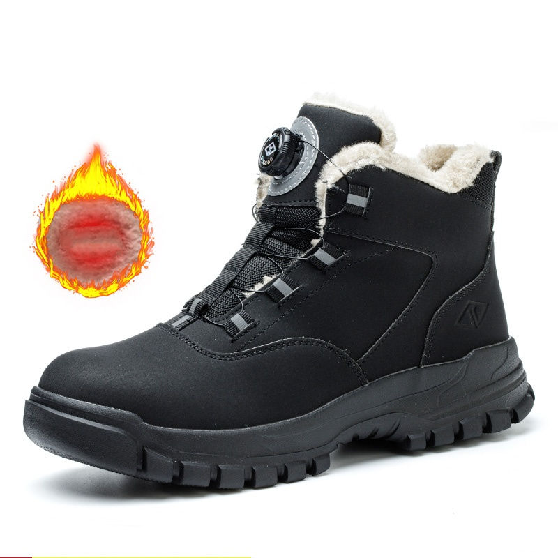 Thumbnail: Rotating Buttons Safety Shoes Men Waterproof Work Boots Anti-smash Anti-puncture