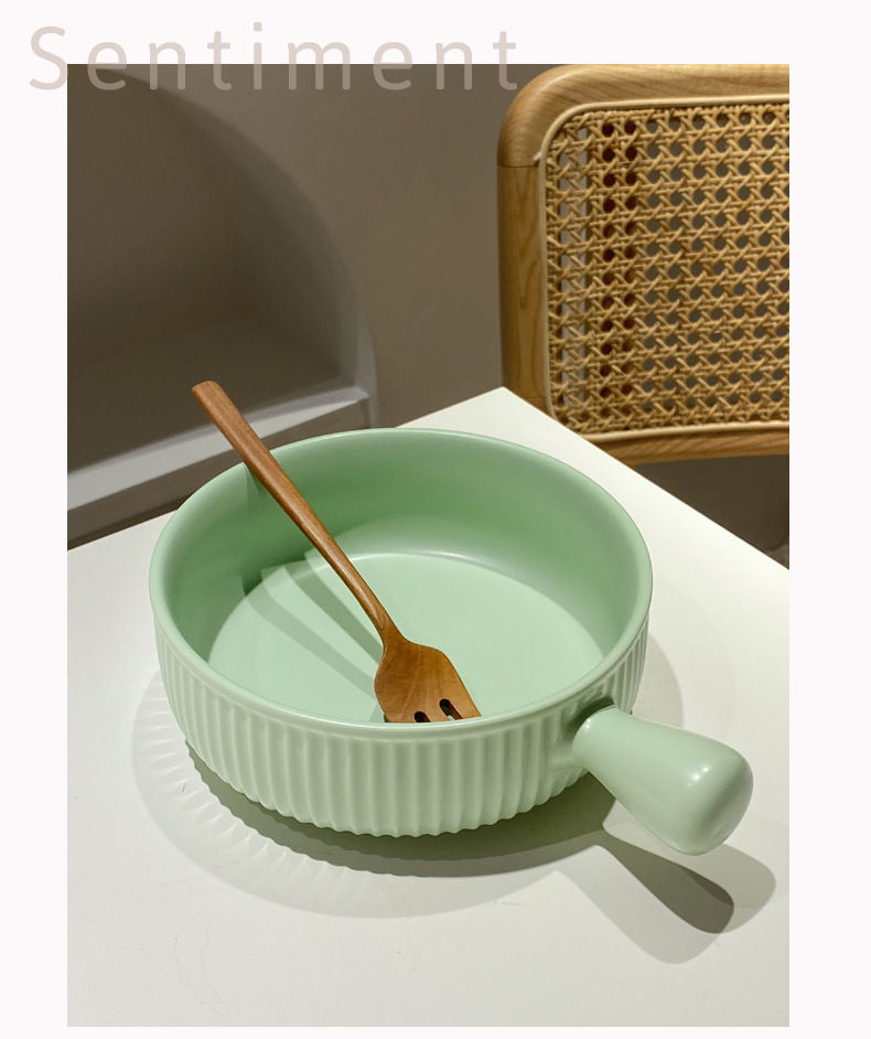 Thumbnail: Bake Baking Bowl With Handle Oven Baked Rice Bowl Nordic Ceramic Instant Noodle 
