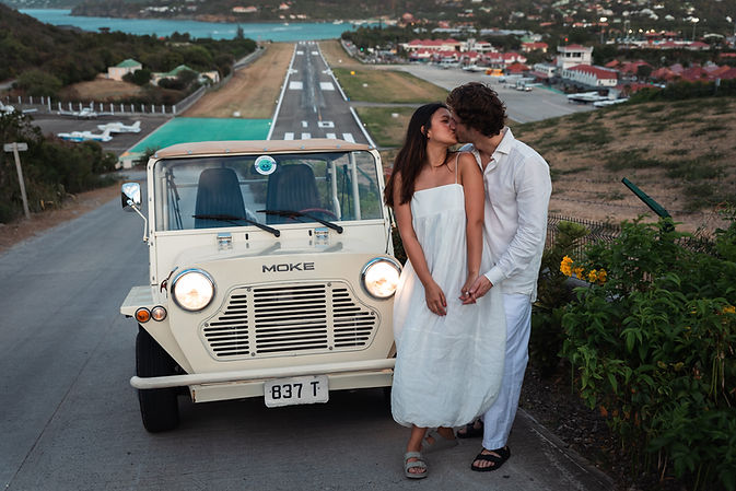 Airport st barth photoshoot couple proposal 