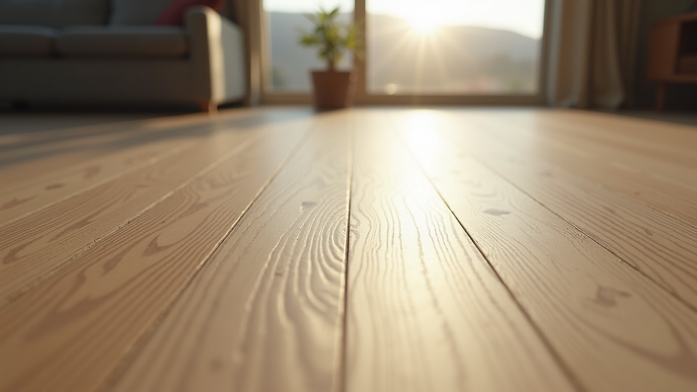 Close-up view of wood tile floor with natural grain texture