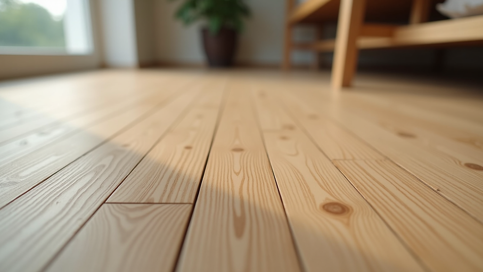 Close-up view of wood tile flooring with natural grain texture