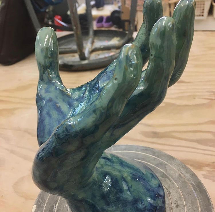 Blue left hand