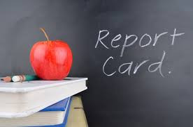report card with apple