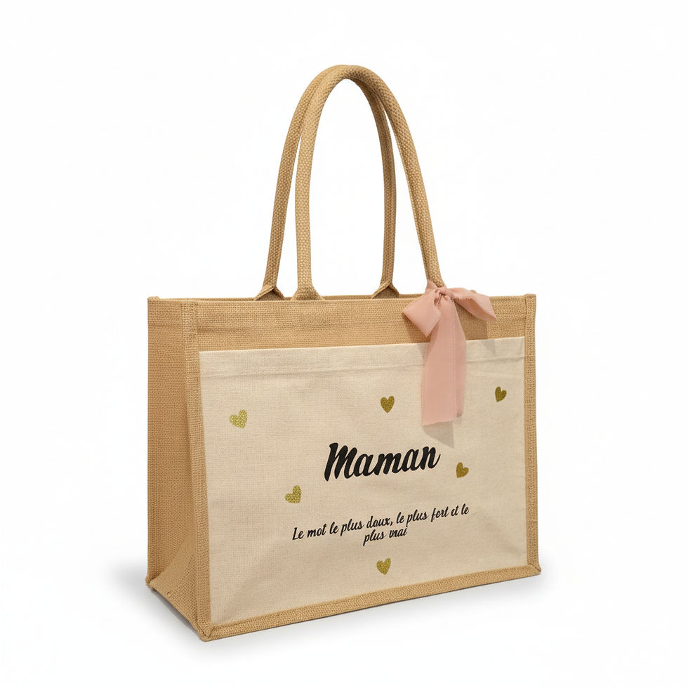 Miniature : Sac en jute XL personnalisé Maman