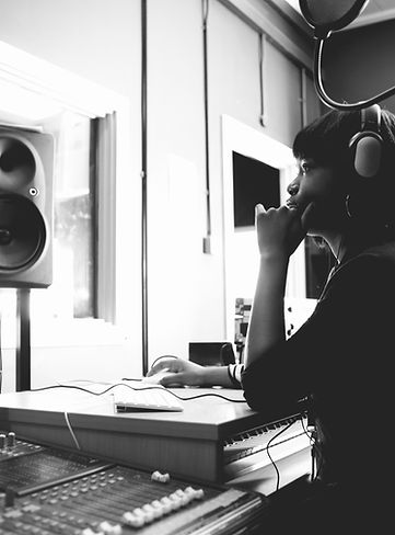Woman in Recording Studio