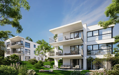 Visualisation 3D du projet résidentiel La Garde à Neuchâtel