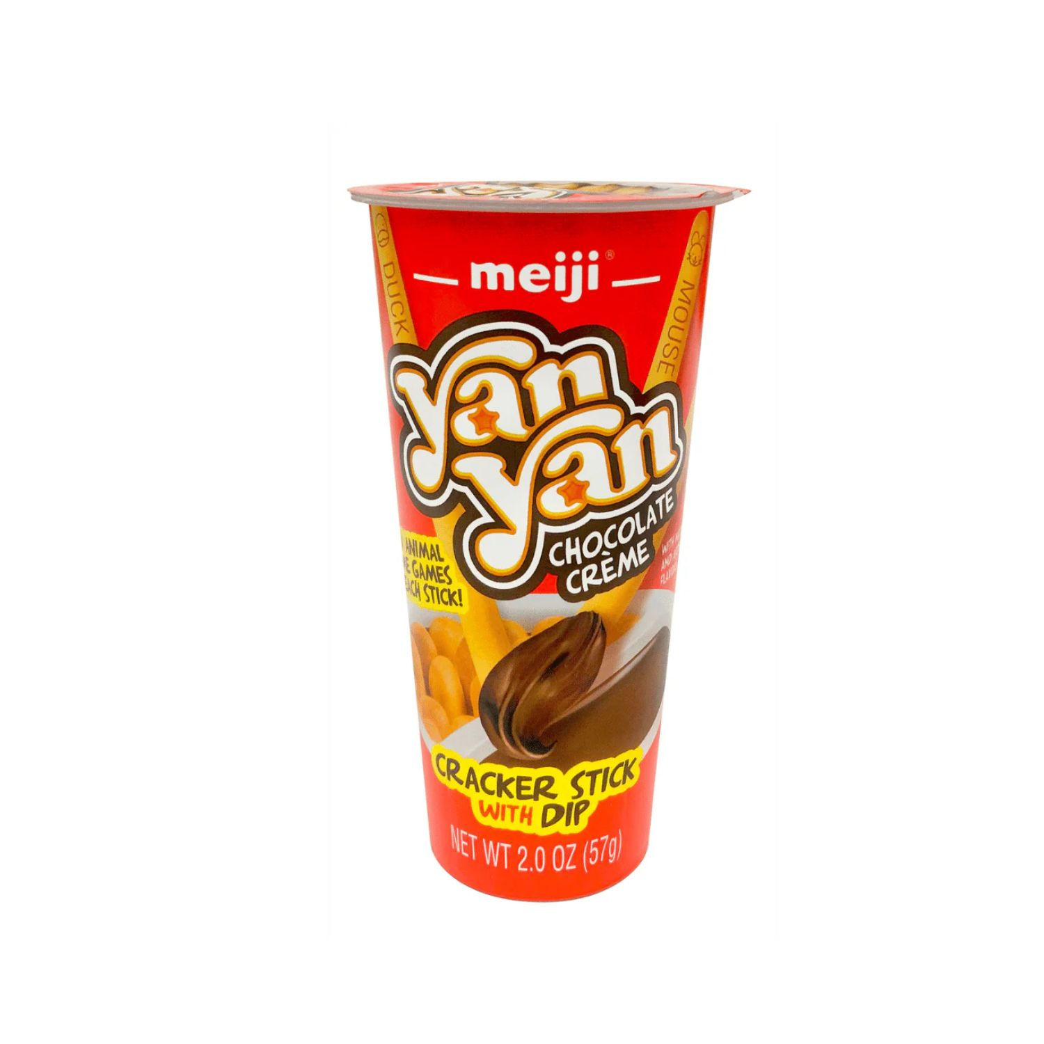 Yan Yan chocolate crème cracker stick snack cup packaging front view