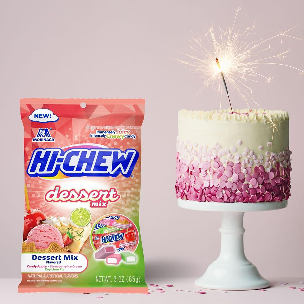 Thumbnail: HI-CHEW Dessert Mix candy next to decorated cake for dessert theme lifestyle