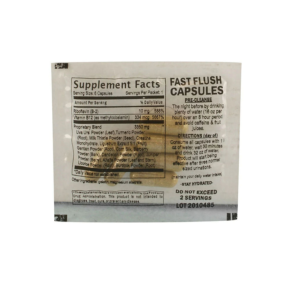 High Voltage Detox Fast Flush Capsules supplement facts label