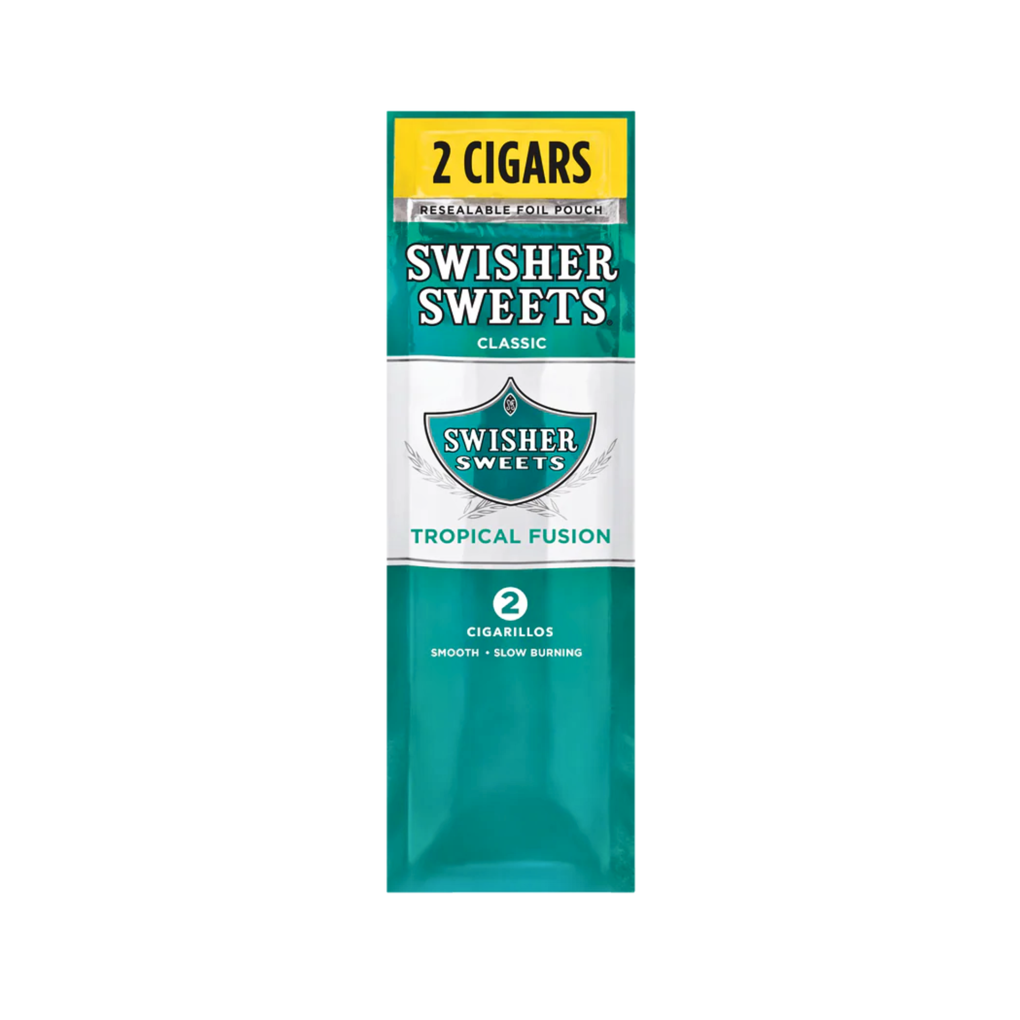 Swisher Sweets Classic Tropical Fusion cigarillos 2-pack resealable foil pouch – front view