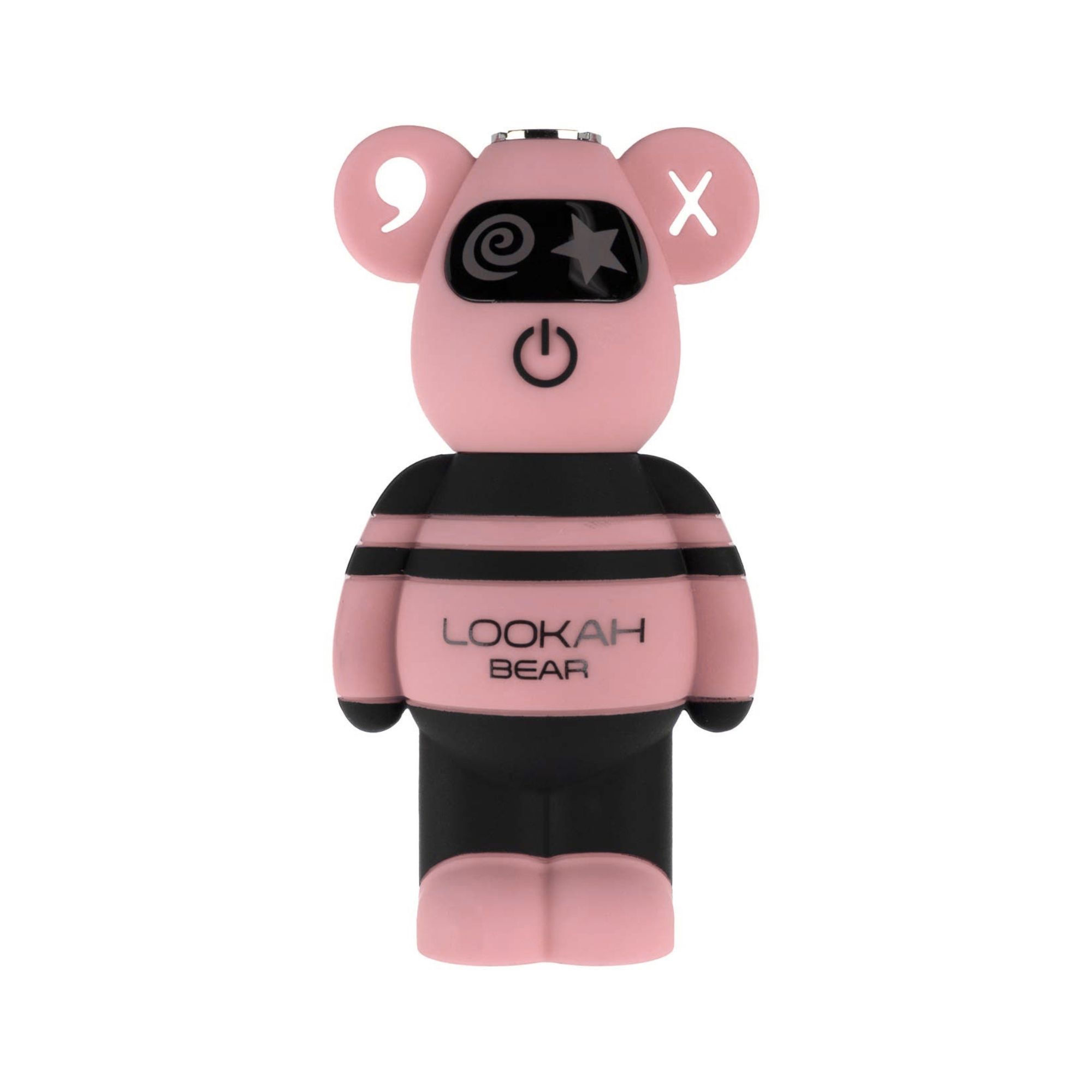 Pink LOOKAH Bear 510 vape battery front view with silicone body