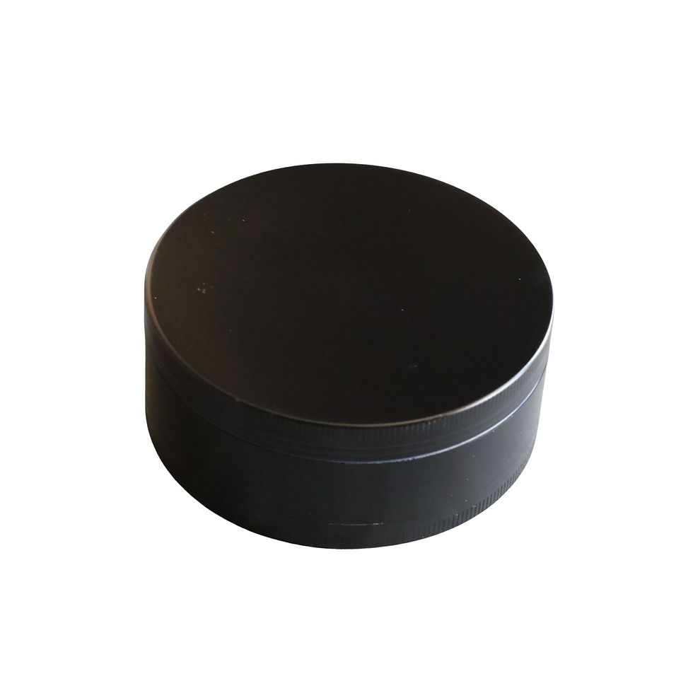Thumbnail: Large 3 inch black herb grinder closed top view