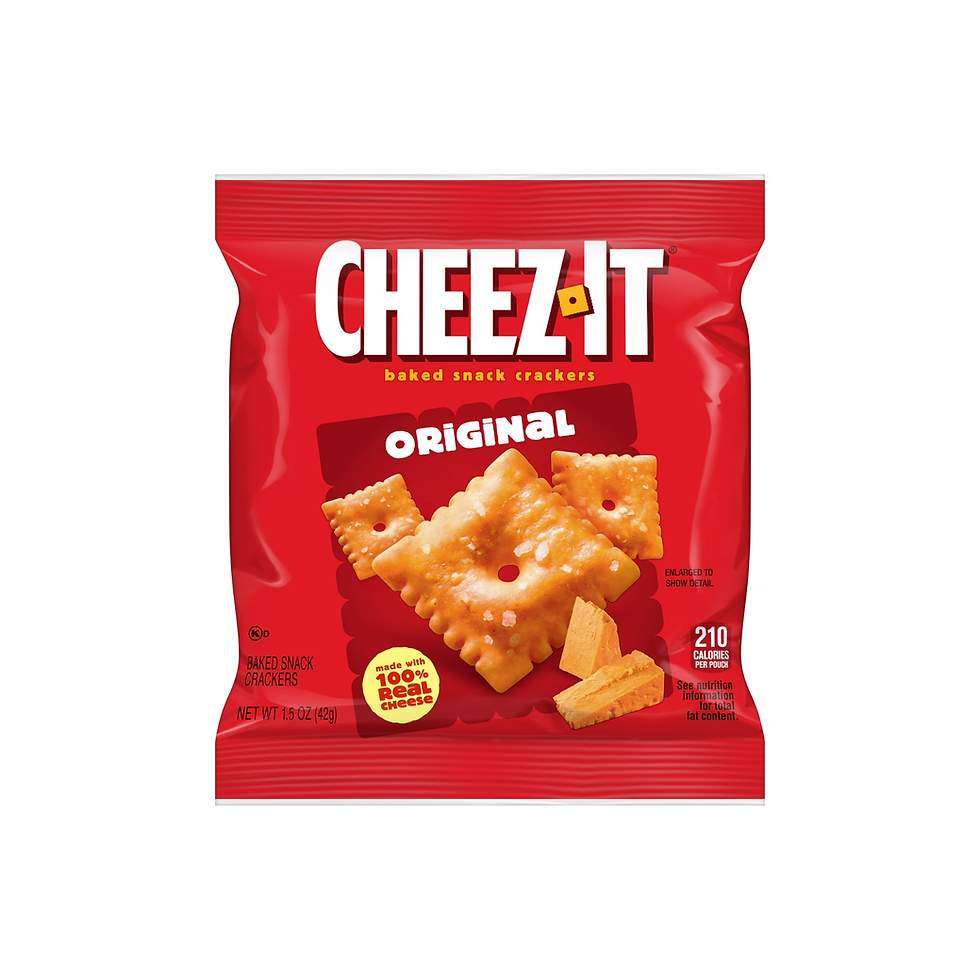 Cheez-It Original baked snack crackers 1.5 oz single-serve bag with red packaging and cracker imagery.