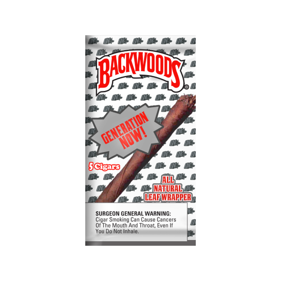 Backwoods Generation Now! cigar pack front displaying craft-collection 5-pack with natural leaf wrapper and flavor label