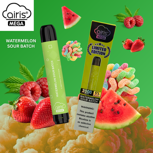 Airis Mega Watermelon Sour Batch 2000 Puff Disposable Vape 5% (Limited  Edition)