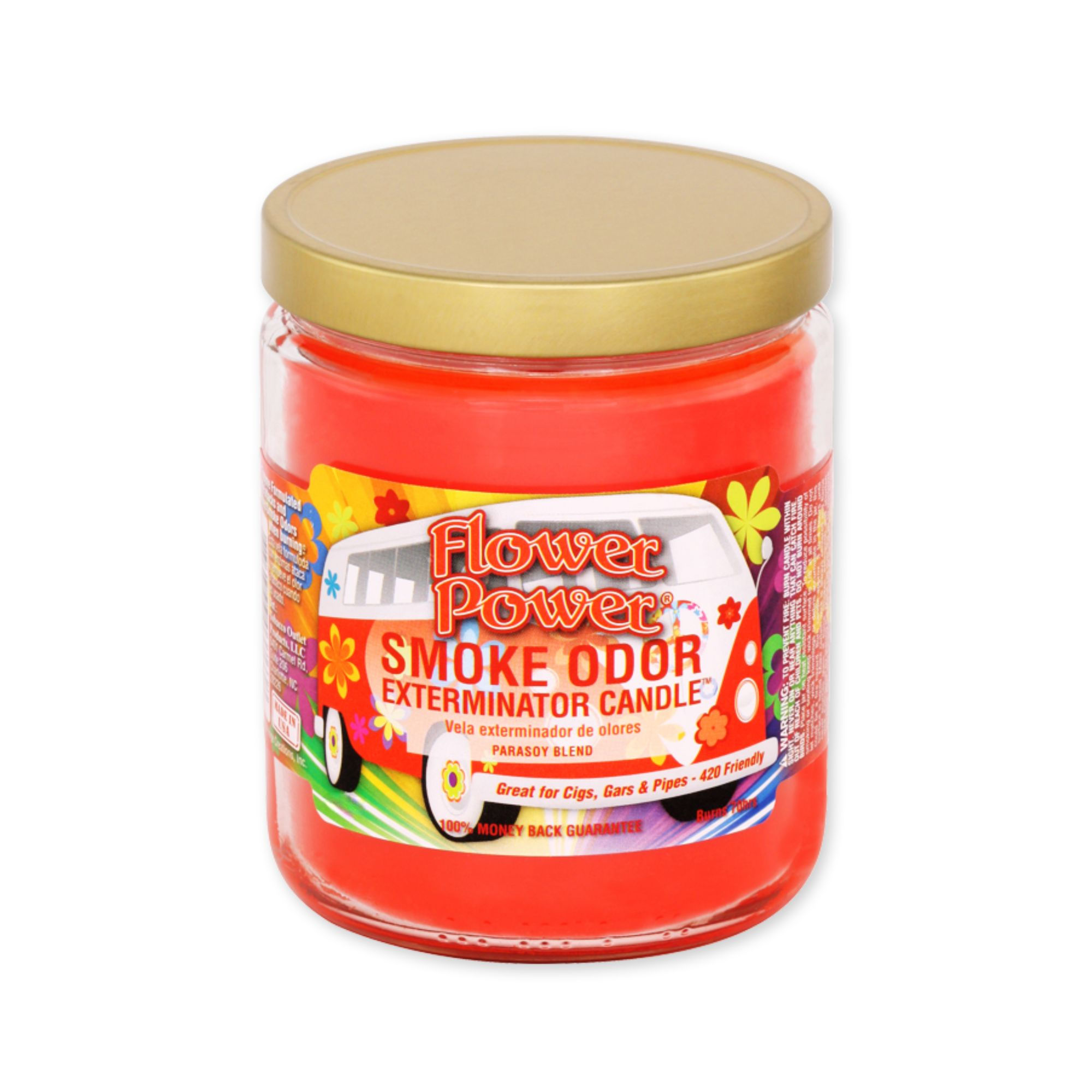 Smoke Odor Exterminator Flower Power 13oz jar candle front view