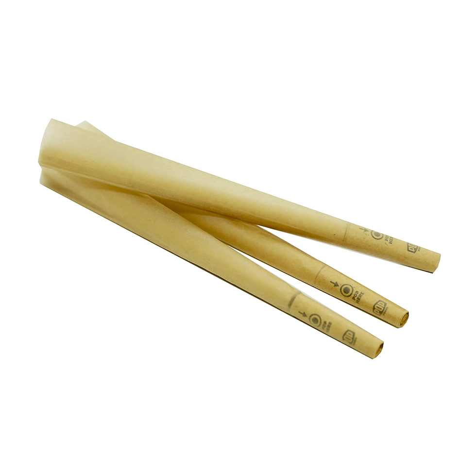 Three POP Banana Cream King Size unbleached pre-rolled cones arranged together