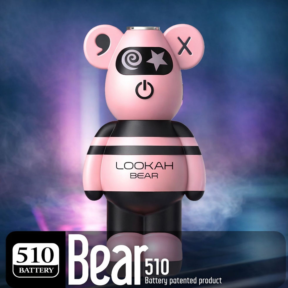 LOOKAH Bear pink vape battery with glowing background lifestyle shot