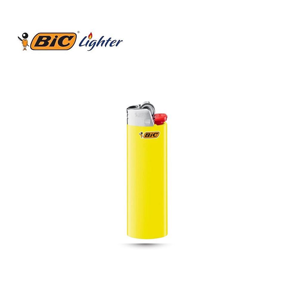 Thumbnail: Single BIC classic pocket lighter yellow color upright view