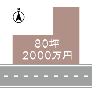 2000万円80坪の土地参考例