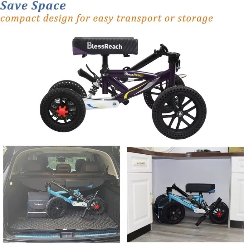 Thumbnail: Fully upgraded Knee Scooter for Foot Injuries Compact Crutches, Disc Brake Knee 