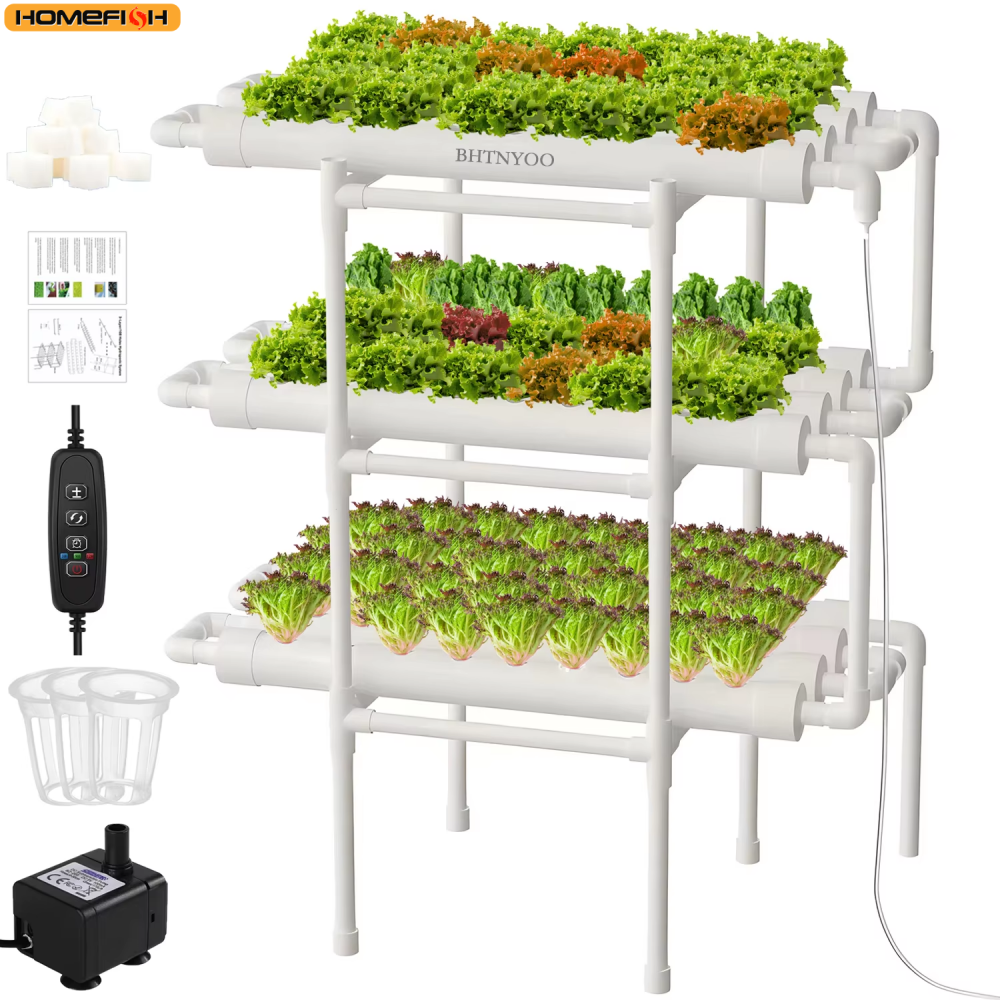 Hydroponics Growing System Kit,BHTNYOO 3 Layers/108 Sites Hydroponic Garden Vege