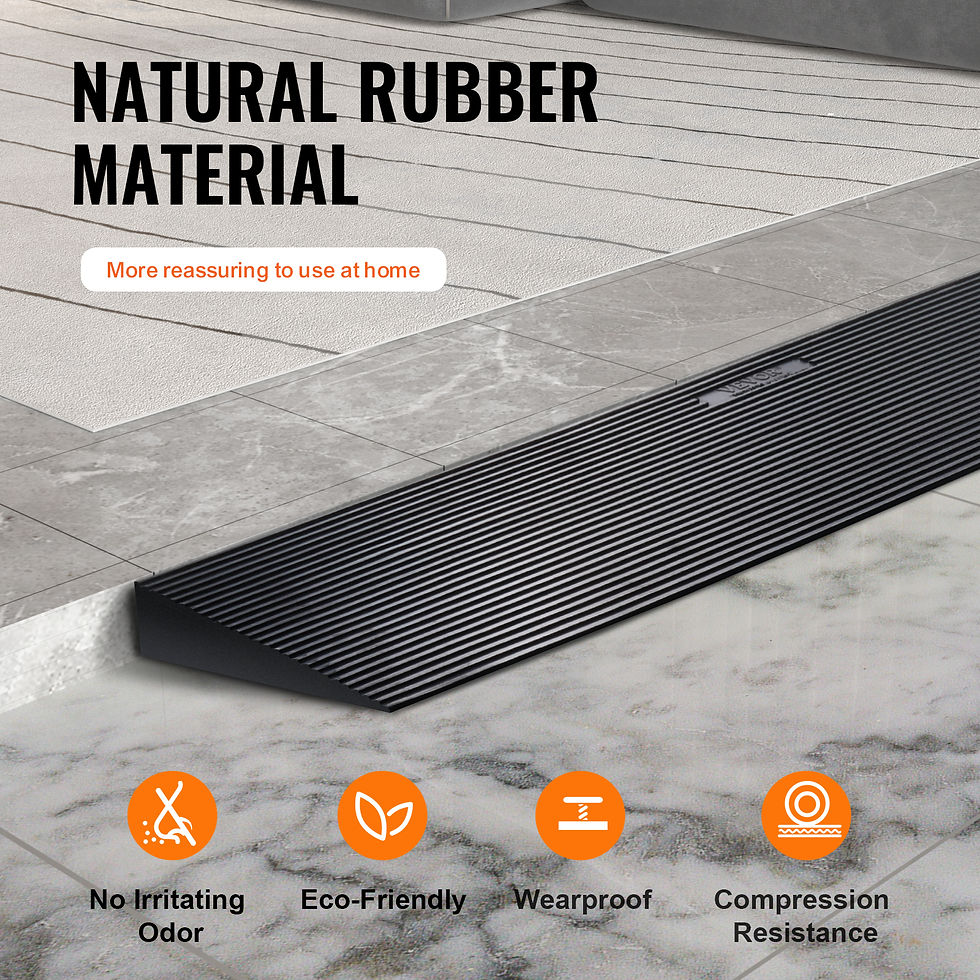 Thumbnail: SucceBuy 1.2" Rise Threshold Ramp Cuttable Natural Rubber Wheelchair Ramp Scoote
