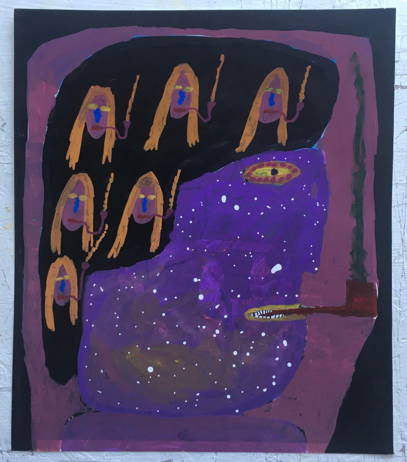 Thinking About The Ladies. 12.5 x 10.75 inches.