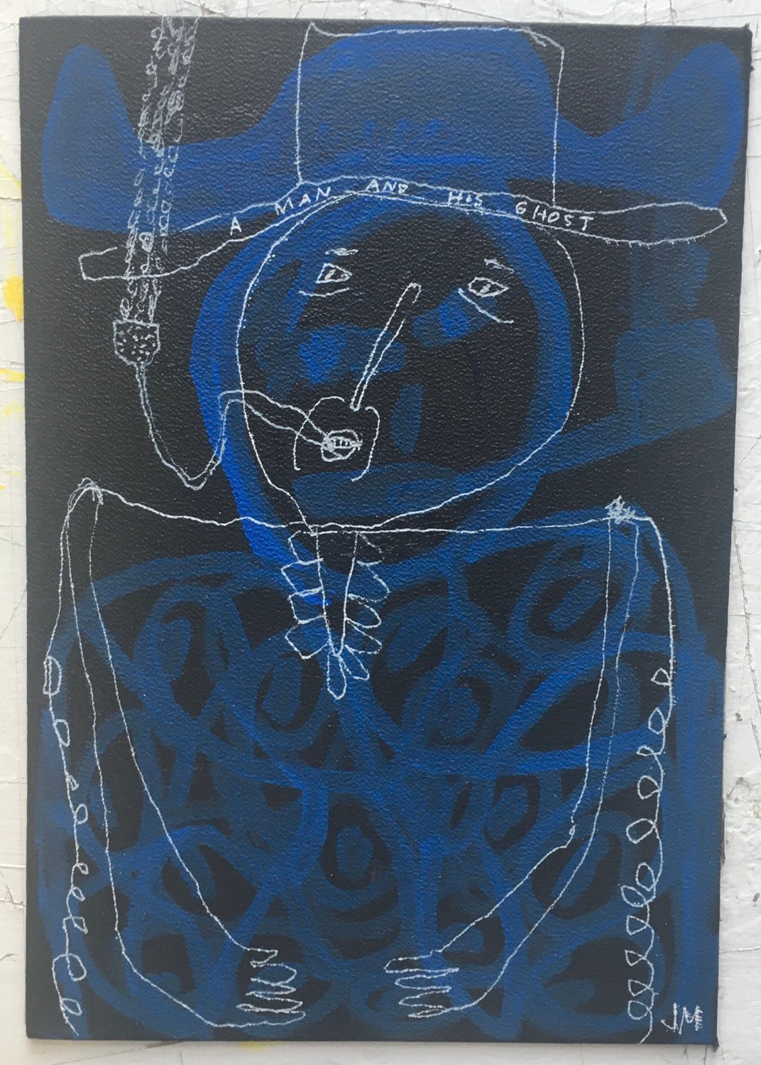 A man and his ghost. 12 x 8.25 inches.