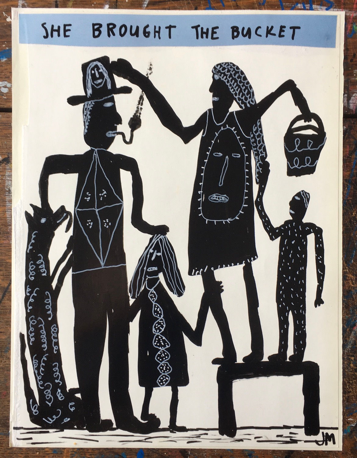 She Brought The Bucket. 12 x 9 inches.