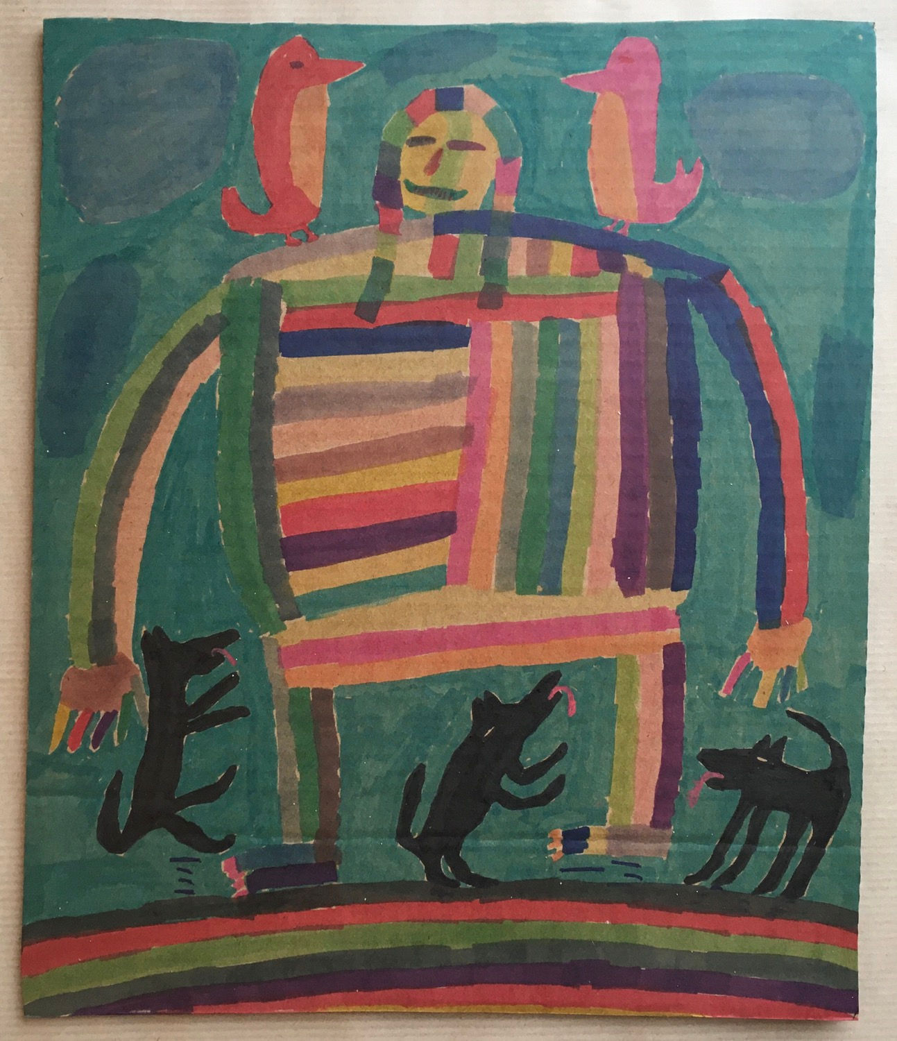 Dogs Jumpin’ Up. 12.5 x 10.6 inches.