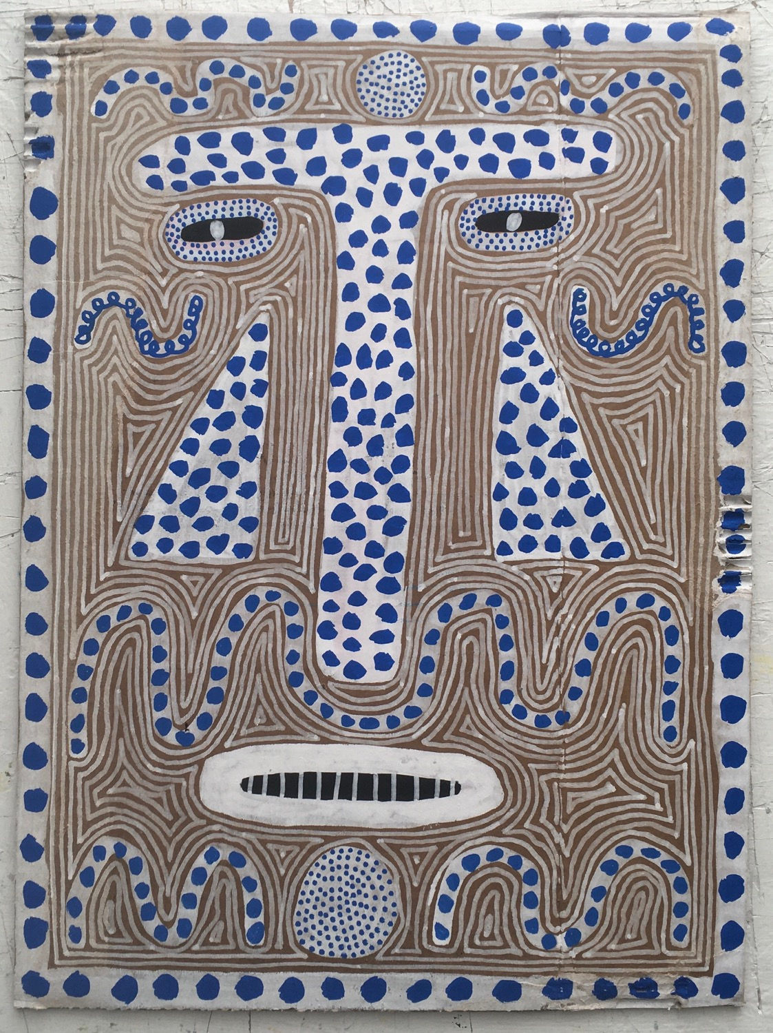 Blue And White Face. 15.8 x 11.7 inches.