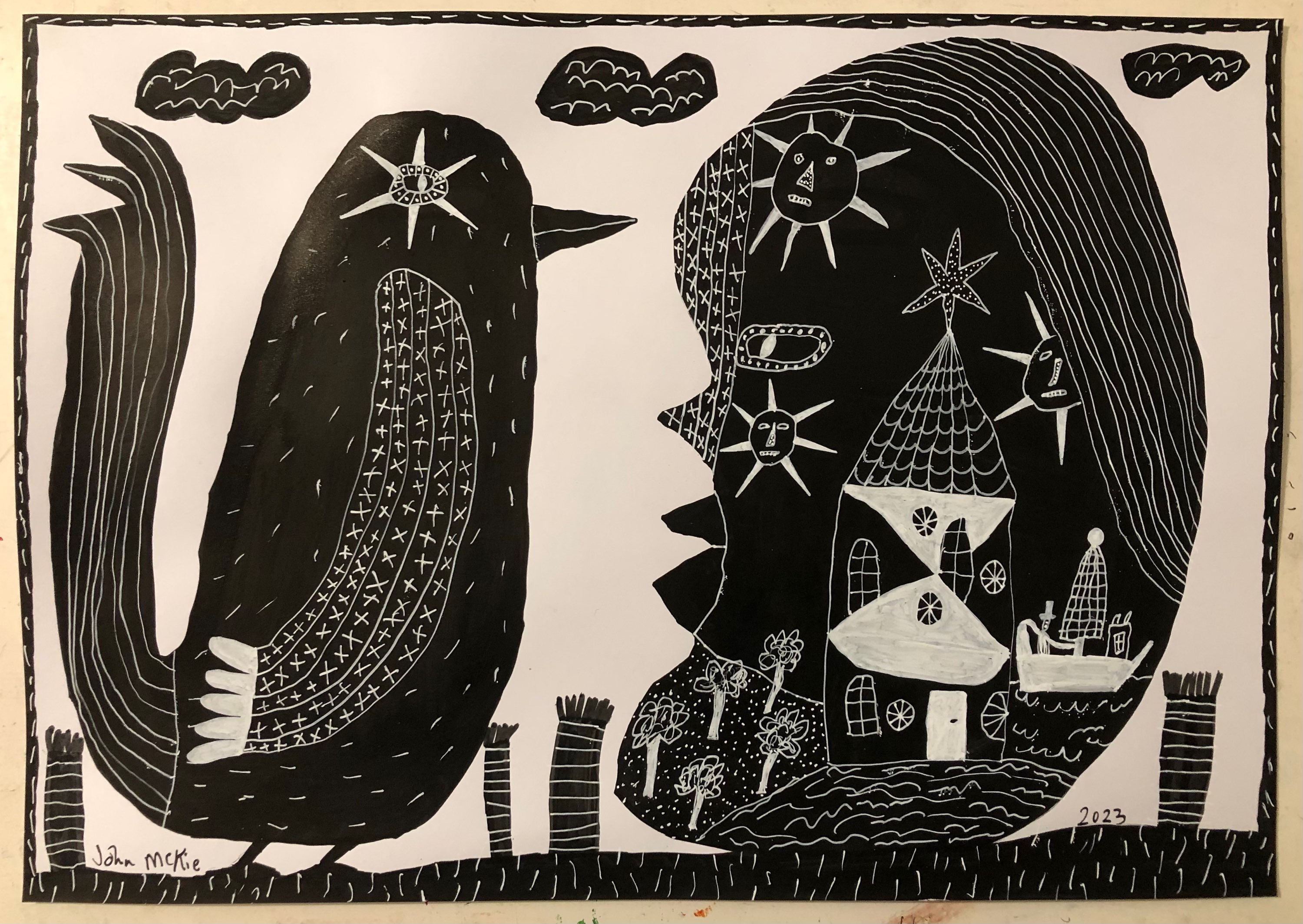 Creature Comms. 16.5” x 11.7”.