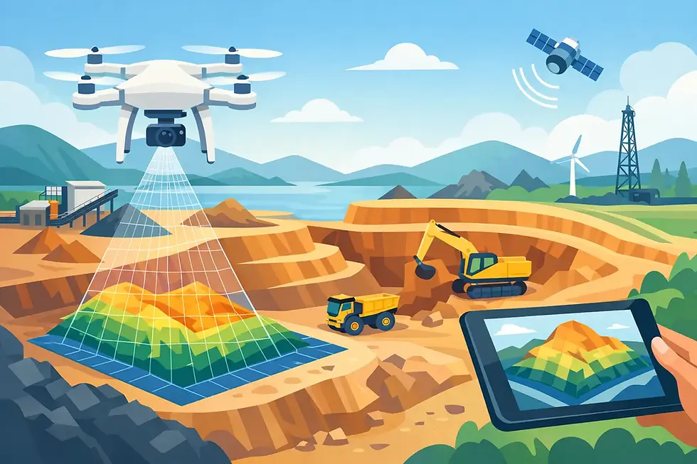 Mapeamento aéreo para mineração com precisão