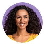 customer woman portrait on colored background