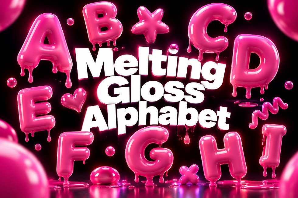 Melting Gloss Alphabet 3D letter pack thumbnail with vibrant glossy melting texture